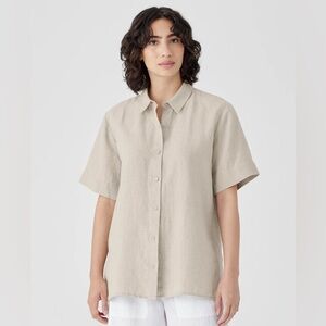 Eileen Fisher Light Beige Button-Down Shirt